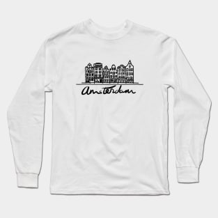 Amsterdam houses Logo black & white Long Sleeve T-Shirt